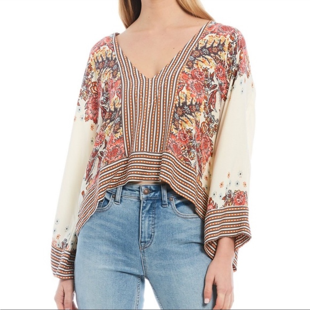 Free People Multicolor Floral Blouse